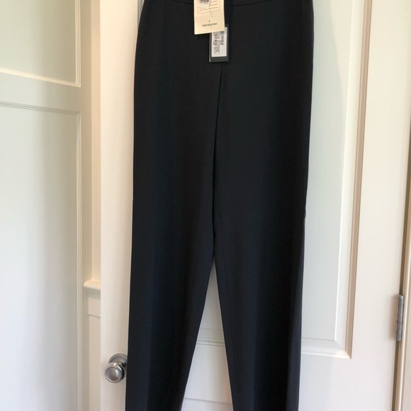 GIORGIO armani wide legs slack trousers solid midnight women's dress pants sz 42 - Picture 5 of 8